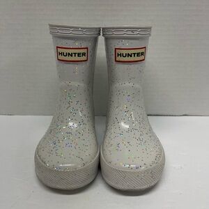 Hunter white glitter boots